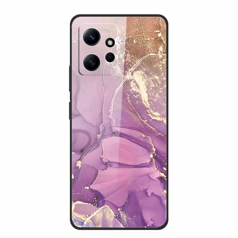 Marble For Redmi Note 12 4G Glass Case Tempered Back Cover Hard Cases For Xiaomi Redmi Note12 4G Protective Shell Colorful Capa