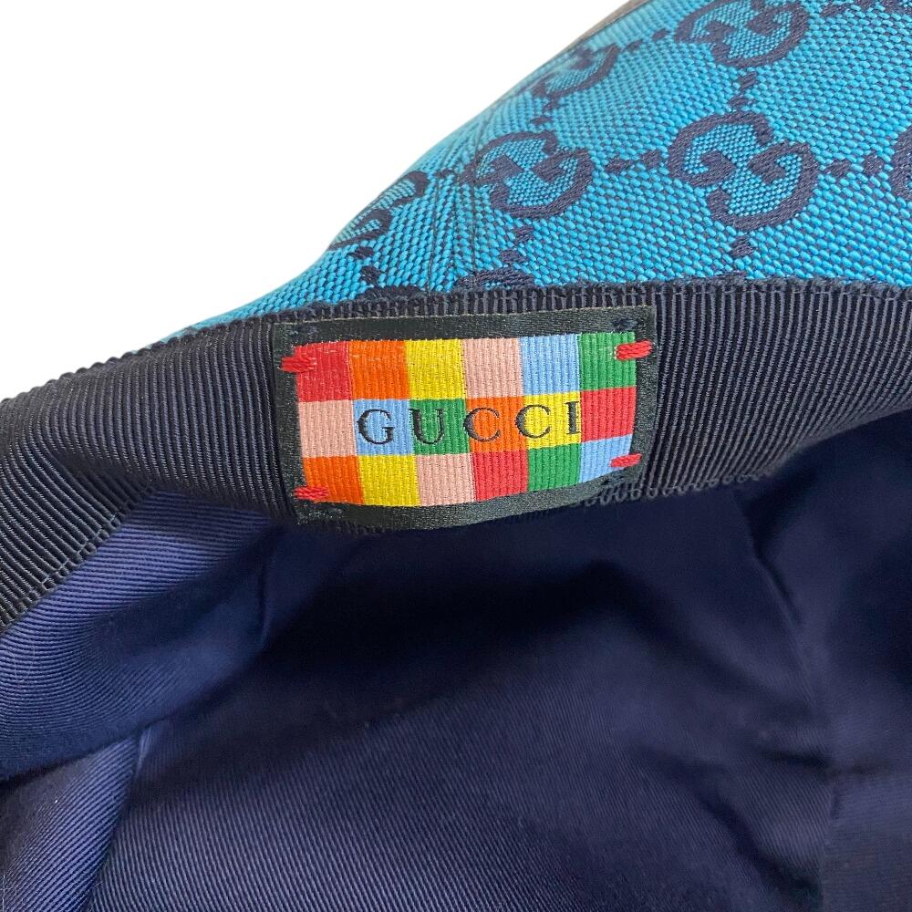 GUCCI 656573 Fedora hat GG canvas canvas Bucket hat hat blue canvas unisex Used