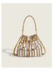 Retro Pu Water Bucket Bag With Colorblock Pouch For Daily Use