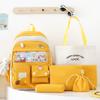 School Bag New Trend Five-piece School Bag Female Color Matching Primary and Secondary School Students Backpack High Value Dirt-resistant Backpack