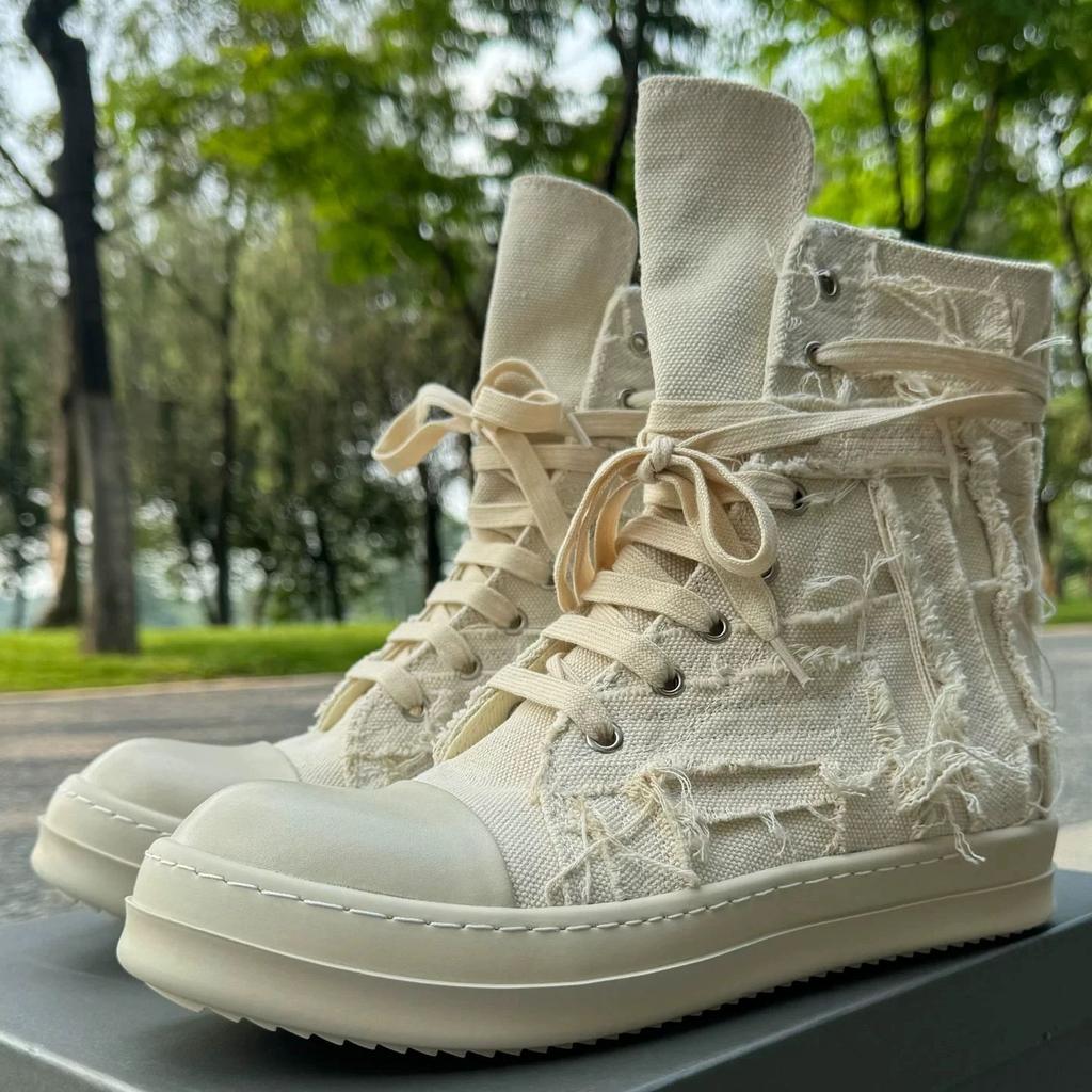 Ručně vyráběné Vysoce kvalitní Vantage Beggar Style Retro Bílé Plátěné Vycházkové Tenisky Boty