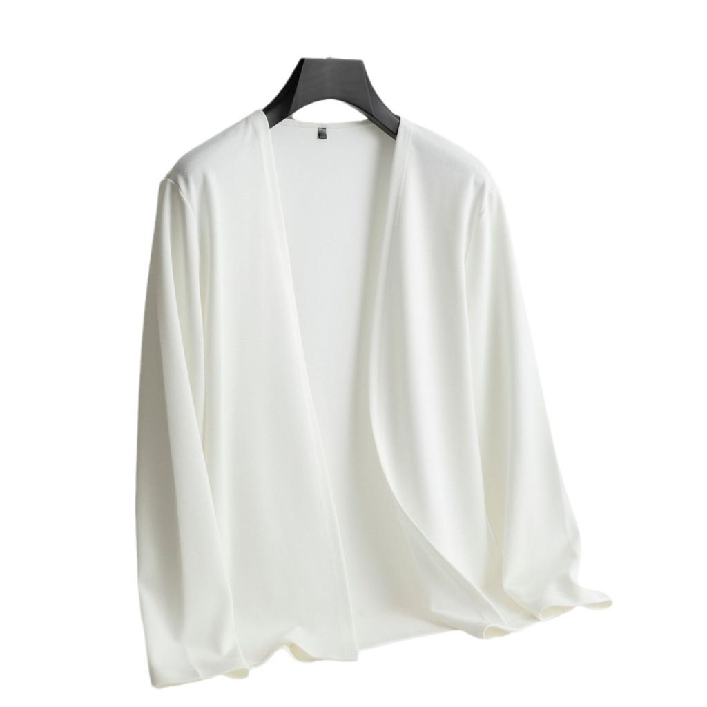 Top lavorato a maglia tinta unita autunnale da uomo, Maglia casual, Cardigan alla moda, Giacca da uomo sottile