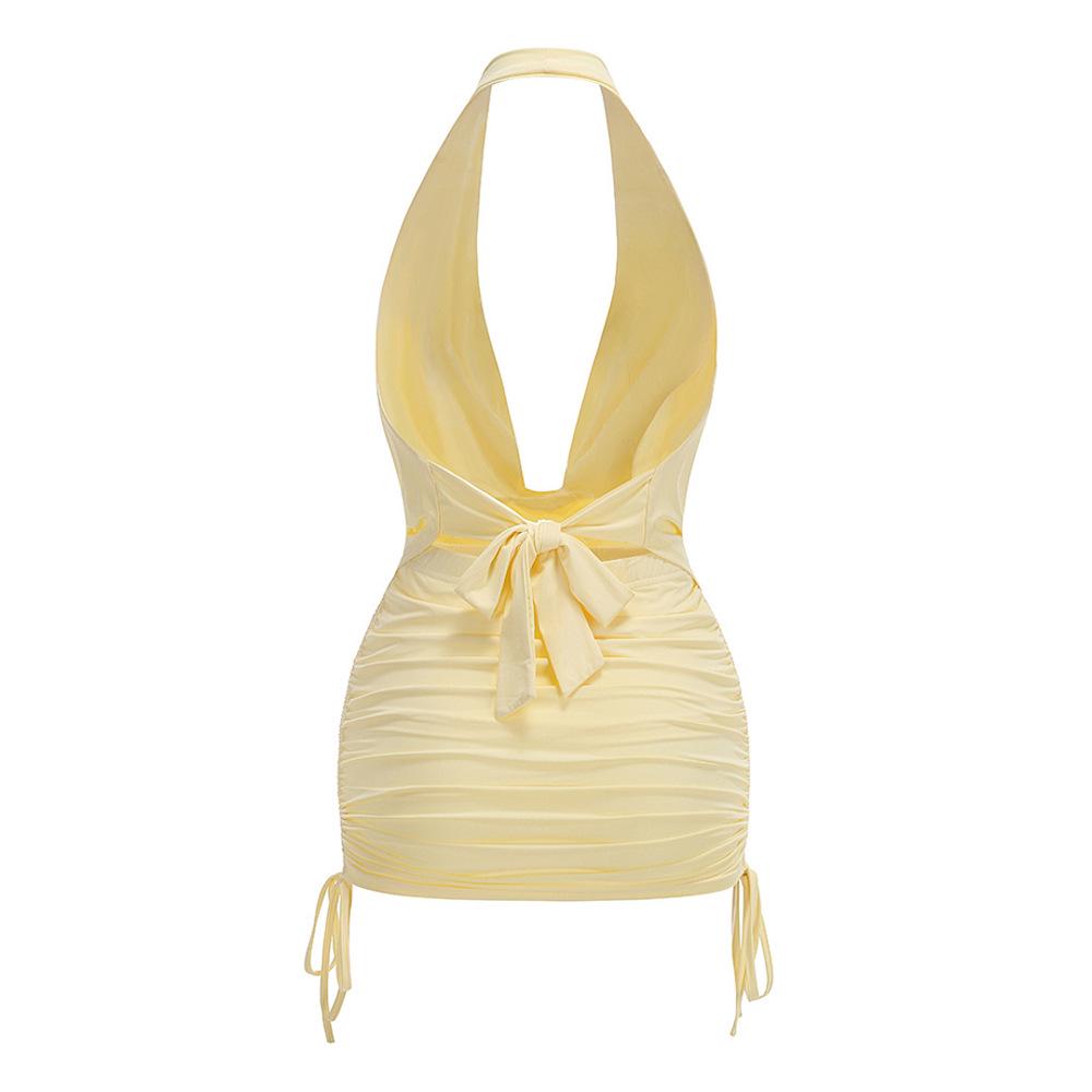 2026 High-End Europäisches und Amerikanisches Damen Sommer Neckholder Bodycon Rückenfreies Kleid