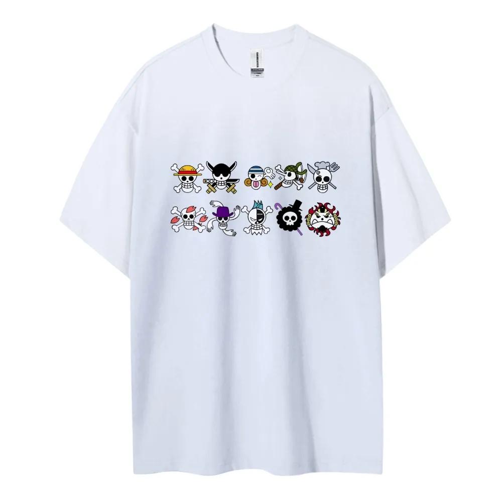 

2026 Summer 100New purecotton One Piece Chopper back anime character pattern loose Short art SleeveTshirt Round popular shirt S