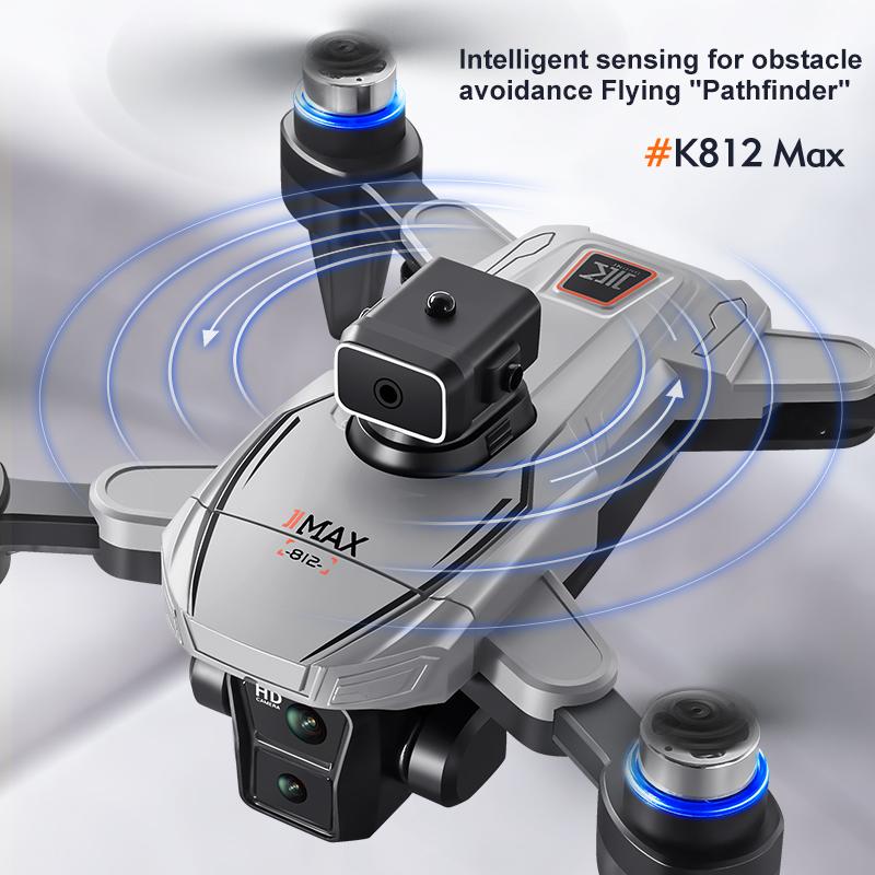 Novo K812 Max Drone GPS 4K Profissional HD Câmeras Duplas 5G WIFI Sem Escovas Desvio de Obstáculos Tela FPV Quadcopter Dobrável Brinquedos
