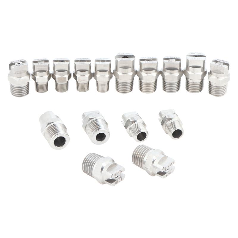 Easy to Install 1/8" 1/4" HVV/HU 304 Stainless Steel Flat Fan Spray Nozzle for Industrial Cleaning Projects
