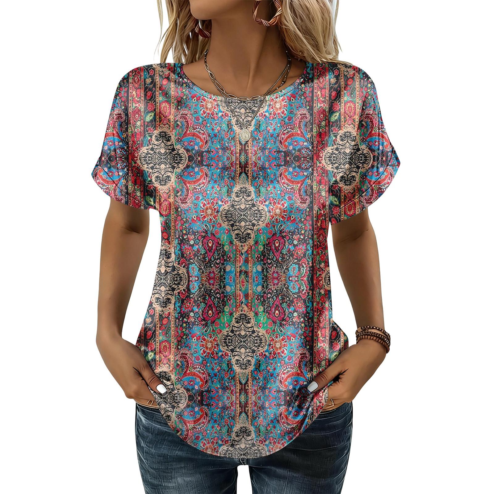 Женская модная повседневная винтажная топ с принтом M