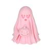 Halloween Ghost Figurine Cute Pink Ghost Holding Moon Statue Resin Ghost Sculpture Tabletop Ornament for Indoor Home Decor