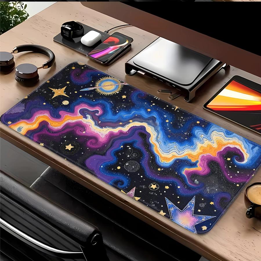 

Colorful Swirl Art overlock Mouse Pad Game Console Pad Desk accessories office Pad Keyboard Mouse Pad Computer Laptop Pad 220x180x2mm