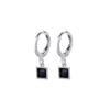 VENTFILLE 925 Sterling Silver Black Agate Earrings Female Niche Design Simple Compact And Fashionable Geometric Earrings