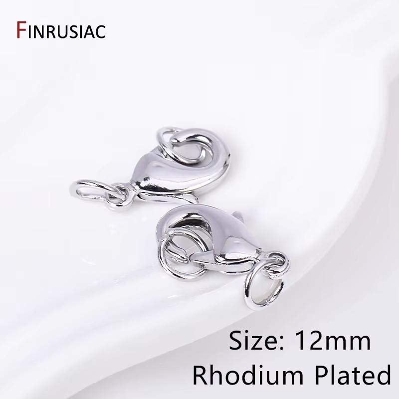 10/12mm Lobster Clasp Claw Clasps 14k/18k Gold Plated Brass Lobster Clasps With 4mm Closed Rings For DIY Jewelry Making Supplies