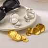 Fanhua Jewelry Tiktok Hot Selling Tarnish Free 18K Gold Plated Stainless Steel Molten Cluster Earring