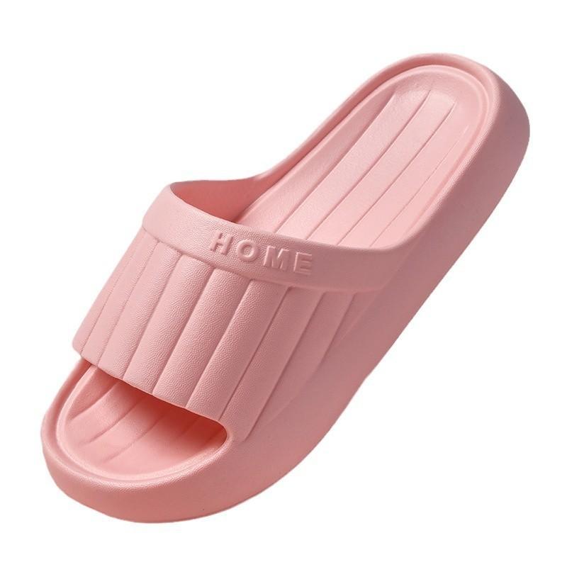 Summer Lovely Solid Color Home Slippers For Women Men Non-Slip Eva Bathroom Slides Females Concise Light Sandals Couples Shoes