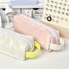Cream Color Pencil Case Cosmetic Bag Stationery Storage Bag Aesthetic Pencil Bags  for Girls