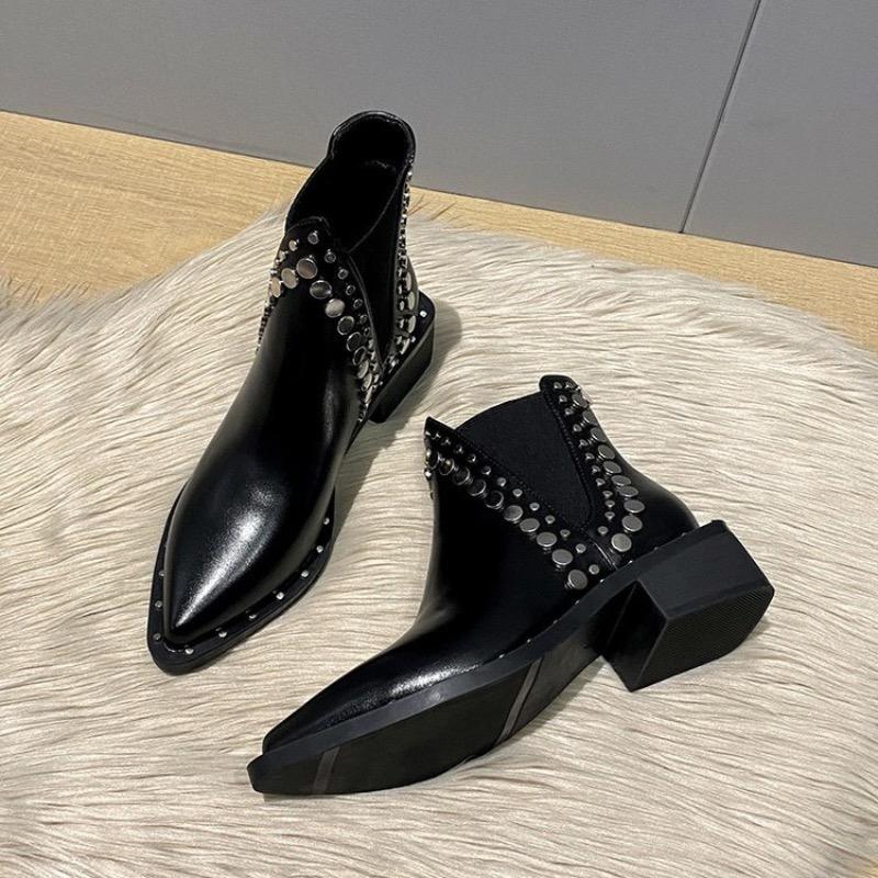 Fashion Luxury Women's Boots High Quality Leather Boots Designer Pointed Chelsea Boot Fashion Casual Ankle Boots for Women Winter Botas
