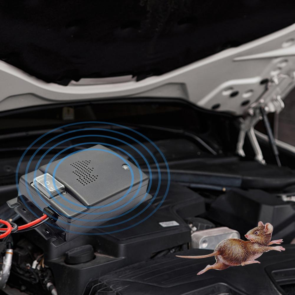 Car Ultrasound Mouse Repeller Intelligent Sensor Rodent Repeller Circuit Protection Ultrasonic Car Rat Repellent Self-Check Mode