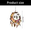 Stained Glass Window Hanging,Crescents Moon Suncatchers with Florals for Door Home Decors Moon Suncatchers Birthday Gift