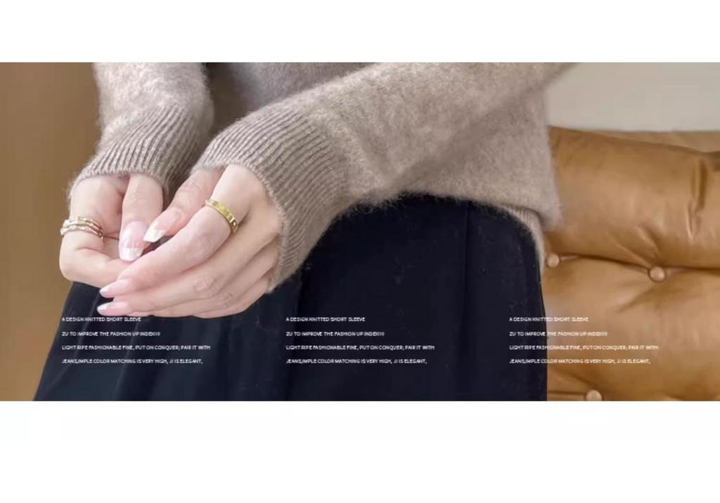 Hengyuanxiang Women's V-Neck Wool Sweater: Elegant, Slim-fit, Soft and Fluffy Knit Base Layer for Autumn/Winter.