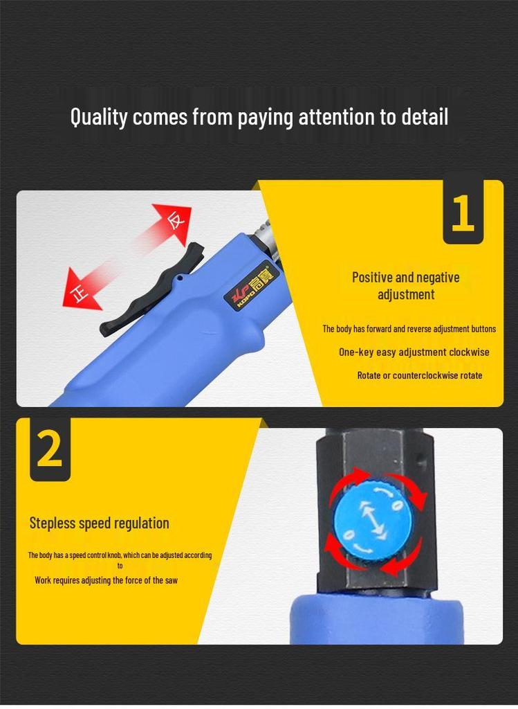 Gaobao Pneumatic Air Drill, 3/8" and 1/2", Variable Speed, Forward/Reverse, Powerful Straight Shank Drill.