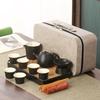 Black Pottery Travel Kung Fu Tea Set Outdoor Portable Ceramic Beam Pot Kuaike Cup Business Gift