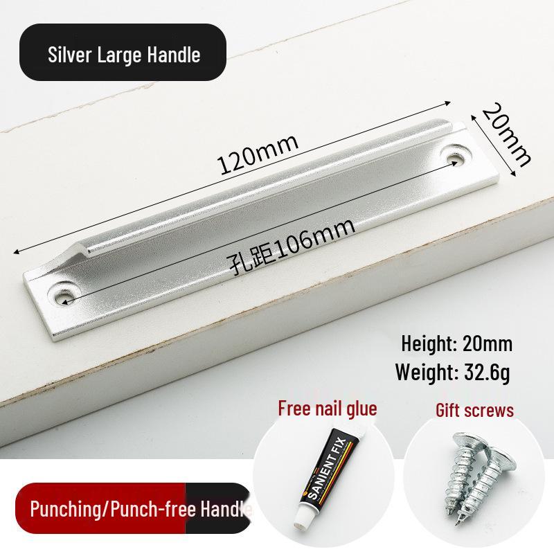 

Утолщенная алюминиевая ручка для кухонного шкафа, гардероба и ящика – Скрытый, самоклеящийся дизайн Standard