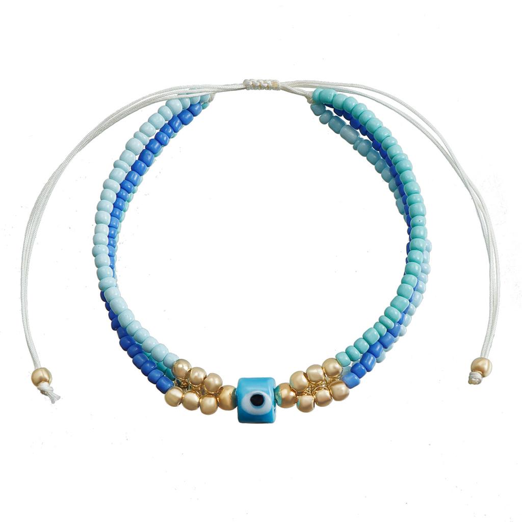 Colored Rice Bead Beaded Woven Bracelet, Temperament Personality Eye Devil's Eye Hand Rope