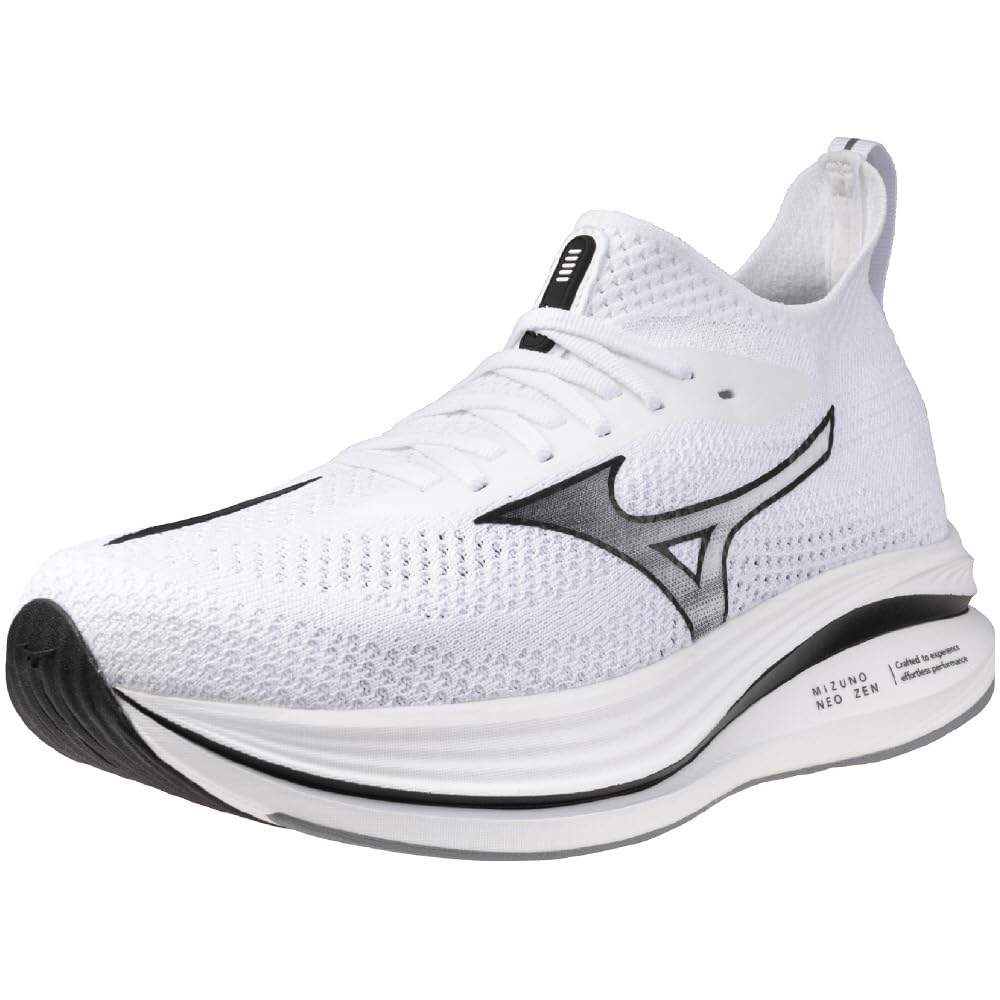 Mizuno Running Shoes NEO ZEN Jogging Marathon Training Sports Lightweight Resilient Thick Sole White x Black cm 2E 24.0