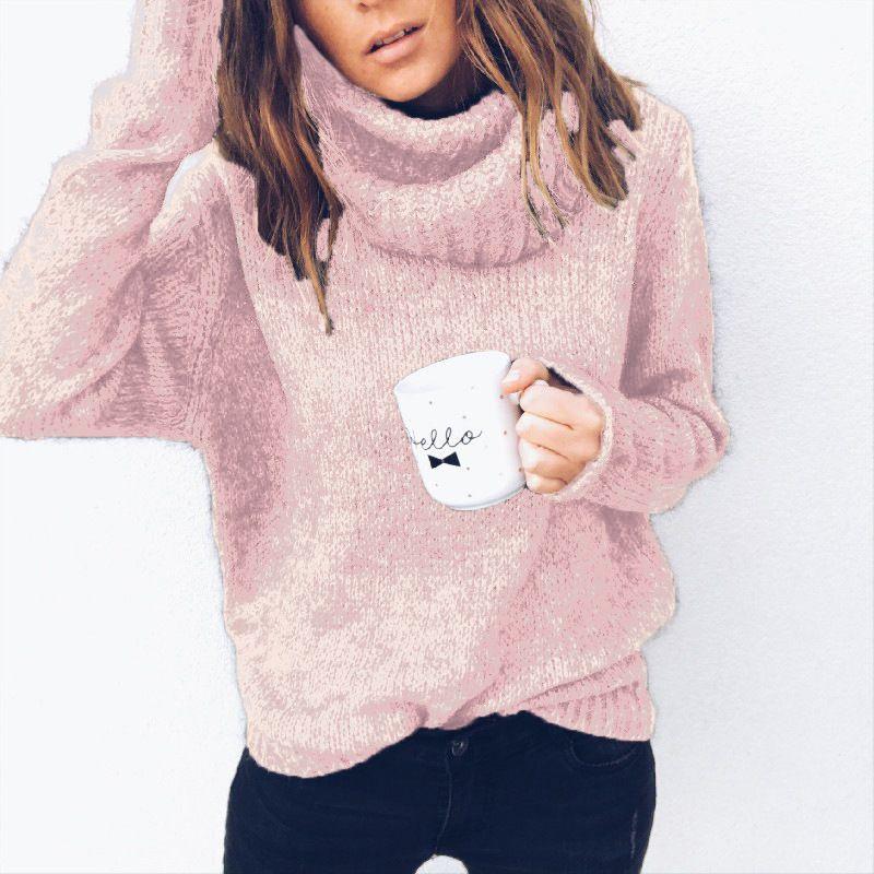 Elegant Women Winter Warm Turtleneck Sweater Pullover Perfect For Cold Days