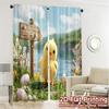 2pcs   2D FLAT PRINTING Curtains (Without Rod) Easter Chick Modern Pattern Curtains Polyester Curtains Festive for Bedroom