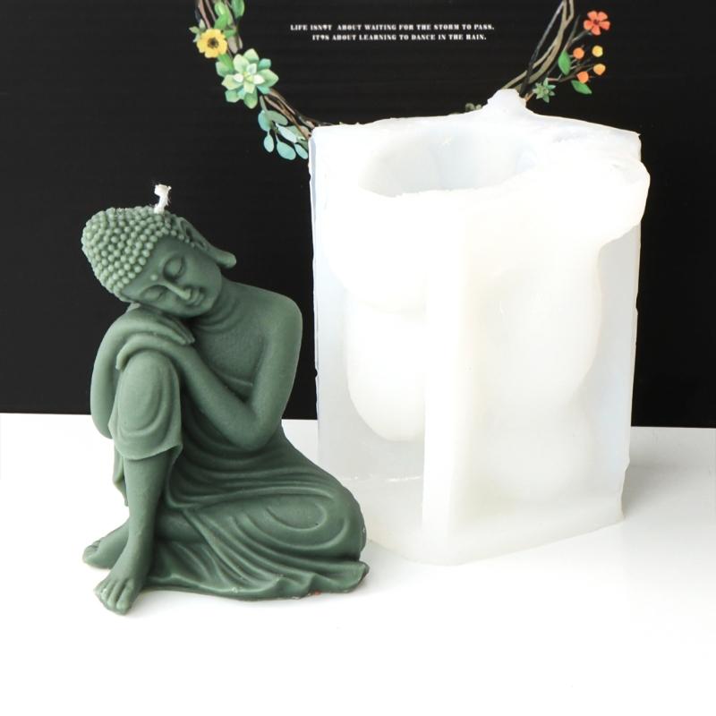 Buddha Statue Candle Resin Mold 3D Buddha Aromatherapy Candle Silicone Mould DIY Gypsum Crafts Making Decorations