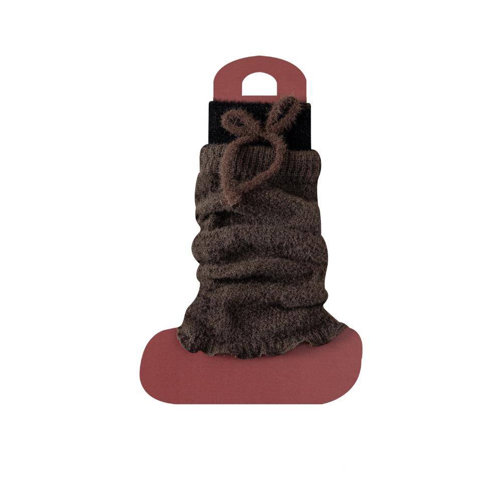 

1Pair Japanese Style Leg Warmers Thick Knitted Foot Cover Y2K Long Socks Autumn Winter for Women кавовий