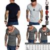 High-quality Men's Slim V Neck Short Sleeve Muscle Tee T-shirt For Casual Wear