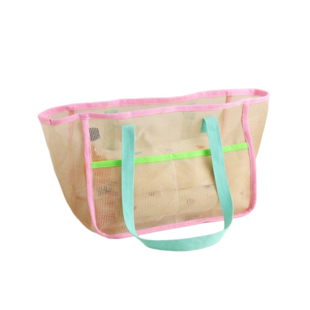 Breathable Shower Tote Bag Foldable Beach Storage Bag Durable Mesh Beach Bag Swimming Pool
