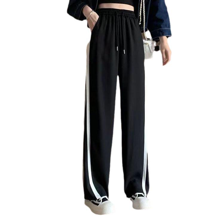 Women's High Waist Wide-Leg Slimming Sports Pants - Versatile Casual Trousers for Autumn & Summer 2024