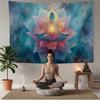 YJDYJD Meditation Wall Tapestry – Spiritual Chakra Wall Hanging with Lotus Flower Design, Mindfulness Yoga Wall Art and Boho Spiritual Decor for