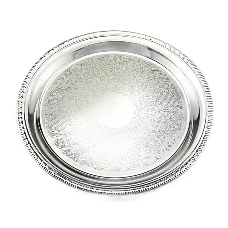 Flavinmci 2-Pack Silver-Plated Stainless Steel Serving Trays