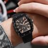 Modern Silicone Mens Quartz Watch With Buckle Closure Suitable For Men