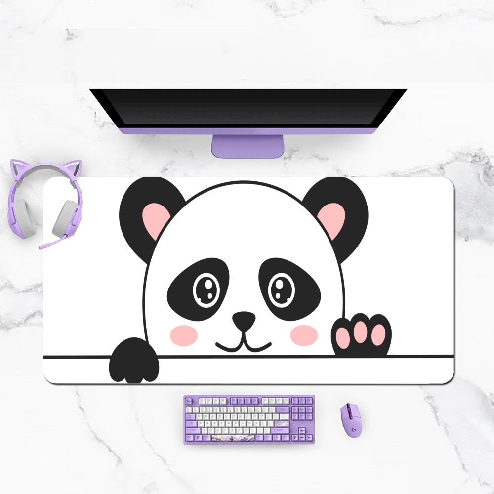 Simple Hand Drawn Panda Large Size Playmat Cute Cartoon Mousepad For Games Laptop Desk
