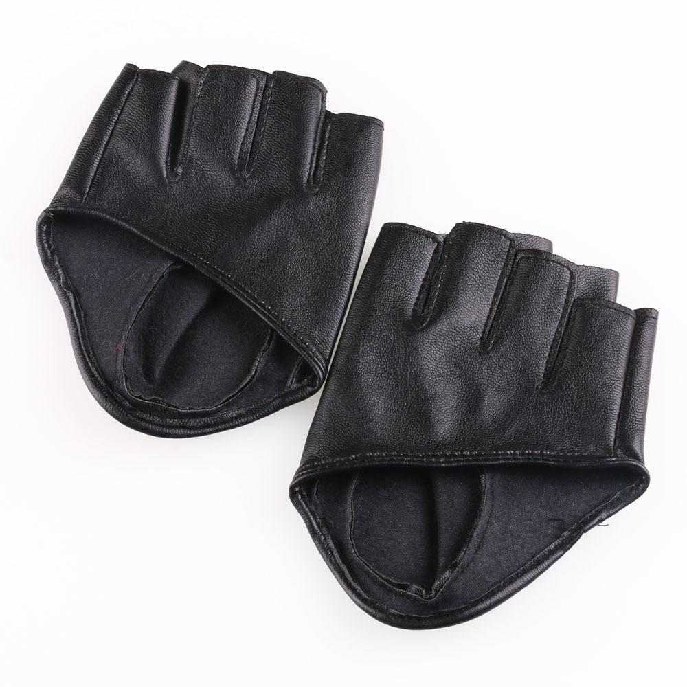 New Half finger Leather Gloves European and American Women's Half Palm Gloves Stage Nightclub Pole Dance Performance Half Finger Gloves