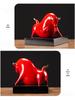 Red Ceramic Ox Figurine: Spirit-Soaring Handicraft for Home or Office Decor