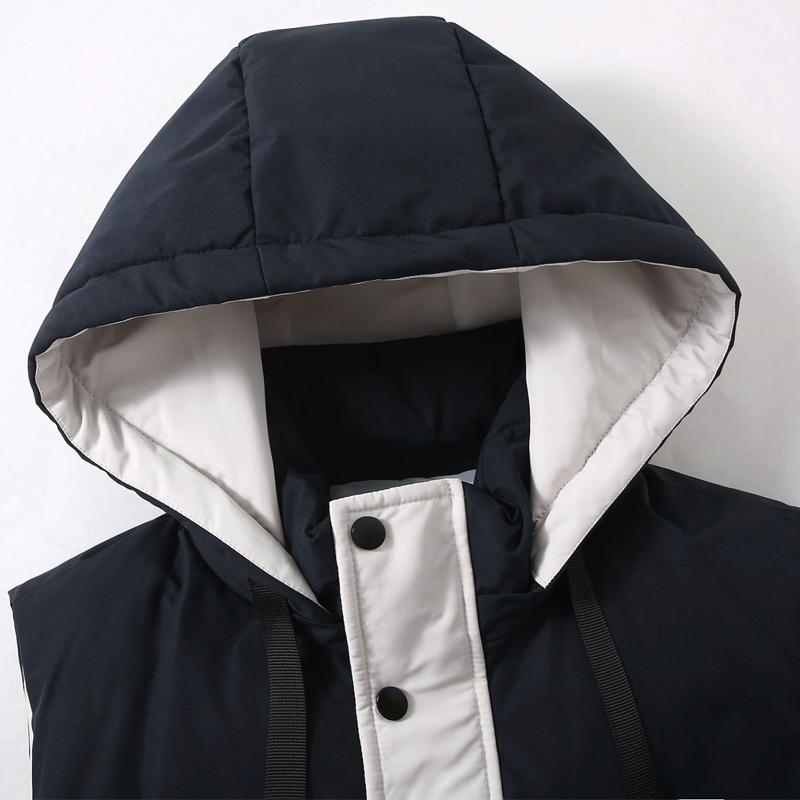 Plus Size L-6XL Winter Sleeveless Parkas Man Thick Outerwears Fashion Men's Warm Vest Hooded