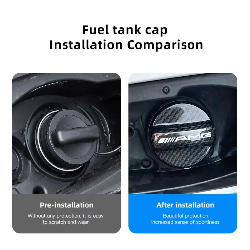 For Benz Car fuel tank cap carbon fiber high-end decorative parts suitable for -Benz AMG A B C E-classs C260 E300L W205 W204 GLC RE1