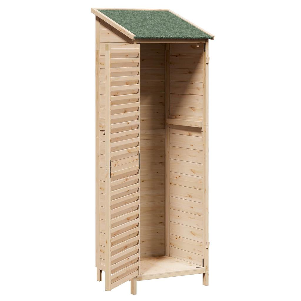 Garden Shed Natural 59 x 56 x 176 cm Solid Spruce Wood