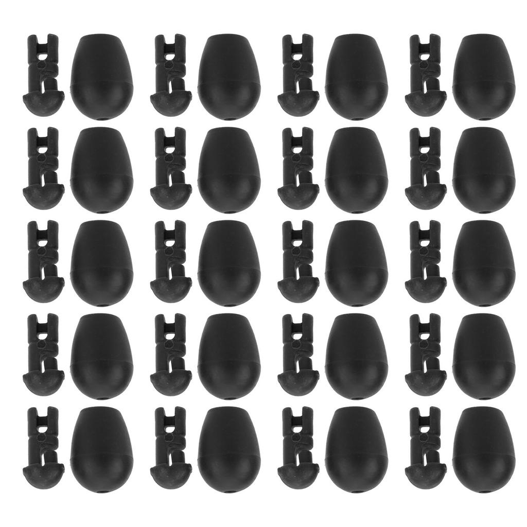 Perles ABS Carpe Match Stopper Connecteur de Pêche Perles pour Bas de Ligne Accessoire de Pêche Noir Petit