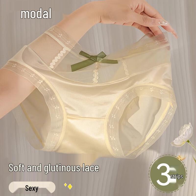 Women's Modal Seamless Lace Mesh Briefs