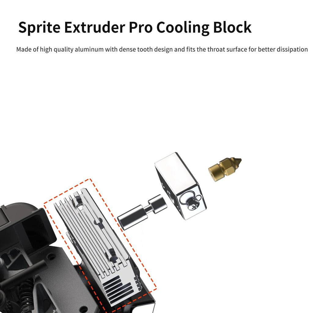 Aluminium Kühlblock Kompatibel mit     Extruder und Ender S1CelsiusS1 PRO Vermoon V1CelsiusV1 PRO 3D-Druckern Einfach zu installieren