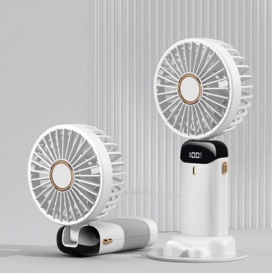 

USB Handheld Fan Electric Fan Portable Fan Digital Display Foldable Aromatherapy Fan Office Cooler Air Circulation Conditioner белый