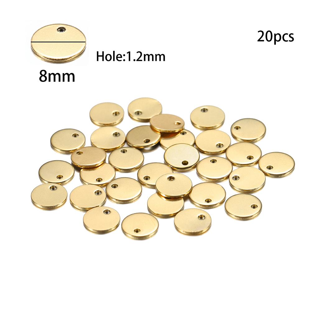 20-50pcs/lot Stainless Steel Gold Color Round Wrinkle Charms Pendant Accessories For DIY Necklace Bracelet Jewelry Making