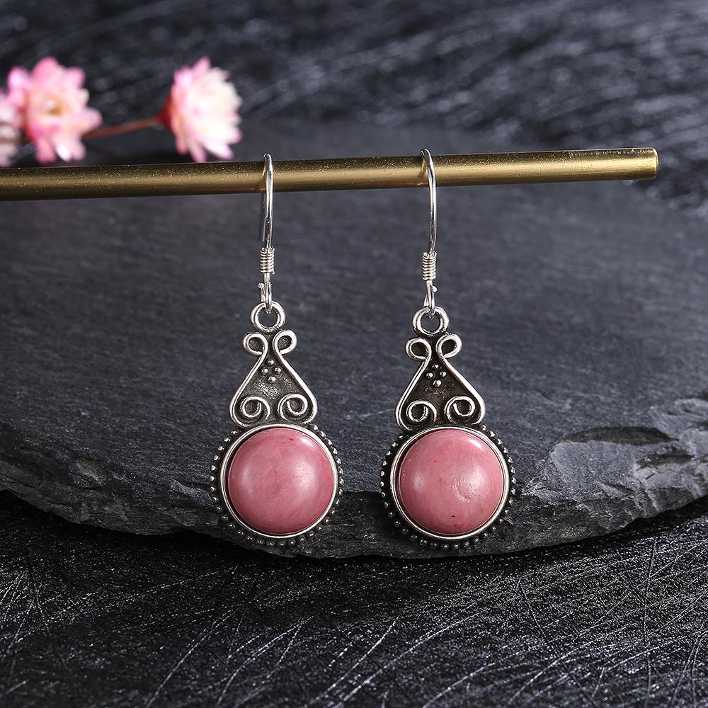 S Silver Drop Earring 10MM Labradorite Multicolor Pendant Earrings Engagement Wedding Women Fine