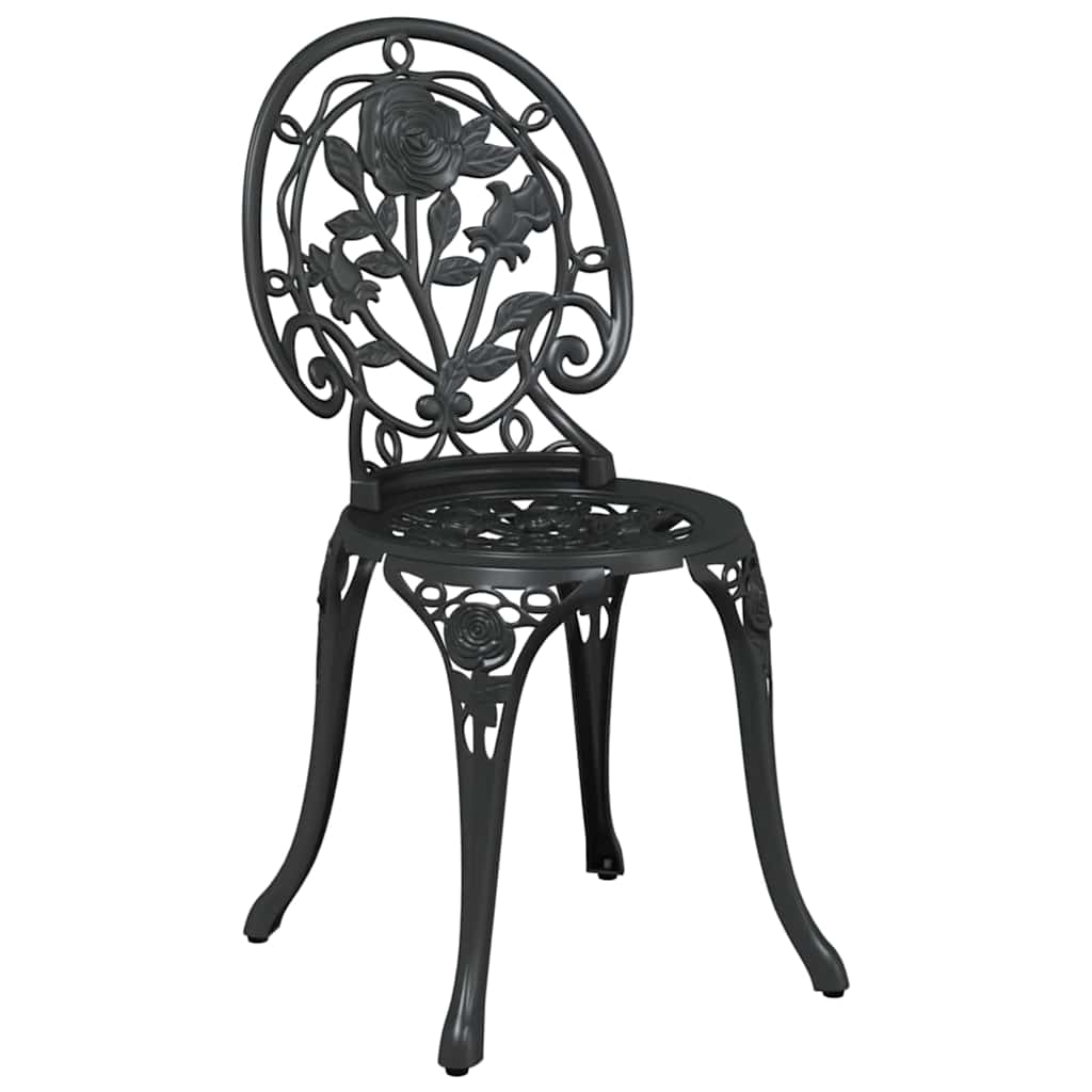 Garden Bistro Set 3 pcs Black Aluminum